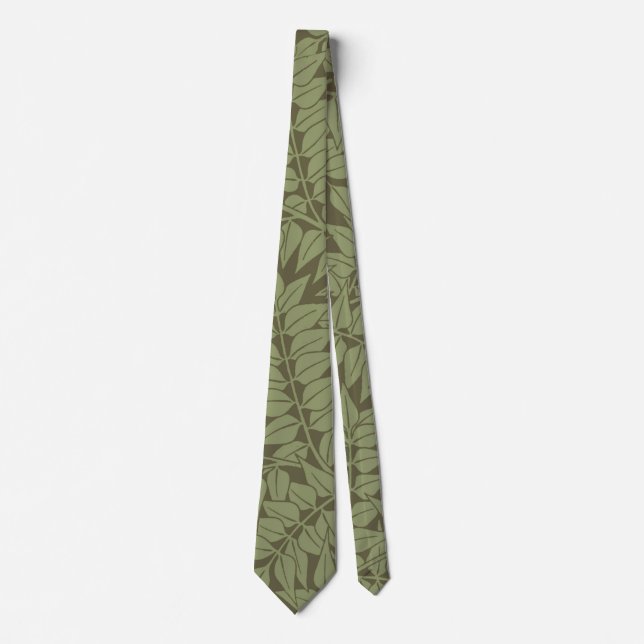 William Morris Branch Leaves Wallpaper Neck Tie (Front)