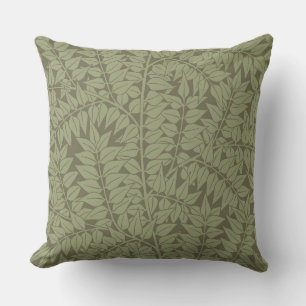 William Morris Branch Leaves Wallpaper Outdoor Pillow