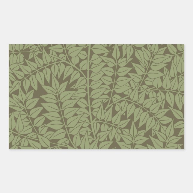 William Morris Branch Leaves Wallpaper Rectangular Sticker (Front)