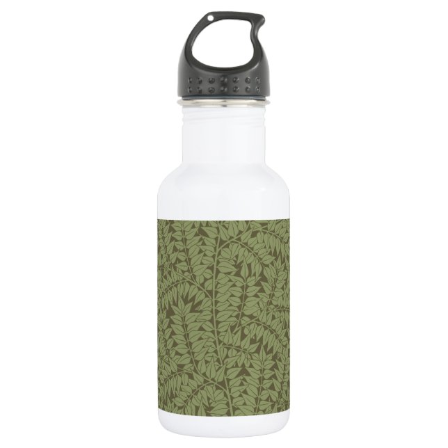 William Morris Branch Leaves Wallpaper Stainless Steel Water Bottle (Front)
