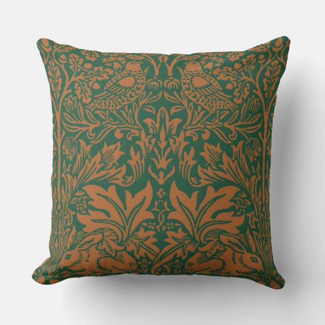 William Morris Brer Rabbit Design Throw Pillow (Front)