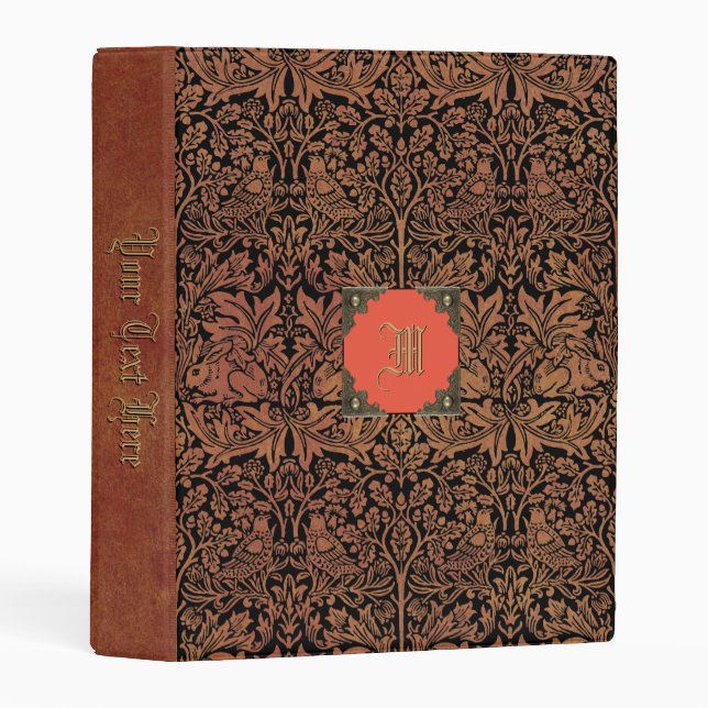 William Morris Brer Rabbit Faux Leather Monogram Mini Binder (Front/Spine)