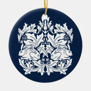 William Morris Brer Rabbit Pattern Ceramic Ornament