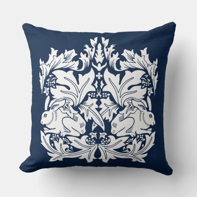 William Morris Brer Rabbit Pattern  Throw Pillow (Front)
