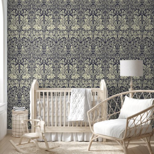 William Morris Brer Rabbit Vintage Blue Pattern Wallpaper