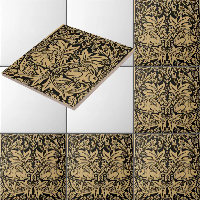 Abat-jour Standard 22 Cm Sur Mesure William Morris - Motif Brer Rabbit Bleu Et Blanc - Style Vintage