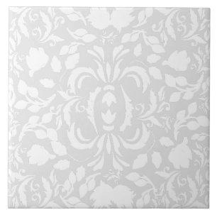William Morris bright color grey and white pattern Ceramic Tile