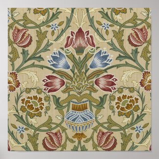 William Morris Brocade Floral Pattern Poster