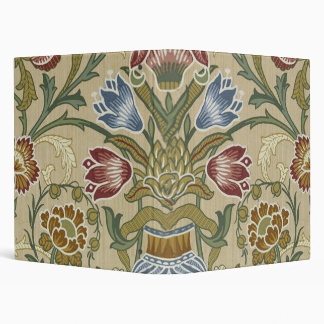 William Morris Brocade Floral Wallpaper Pattern 3 Ring Binder (Background)