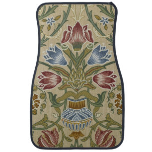 William Morris Brocade Floral Wallpaper Pattern Car Floor Mat