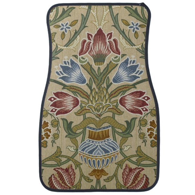 William Morris Brocade Floral Wallpaper Pattern Car Floor Mat (Front)