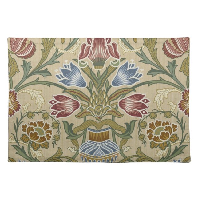 William Morris Brocade Floral Wallpaper Pattern Cloth Placemat (Front)