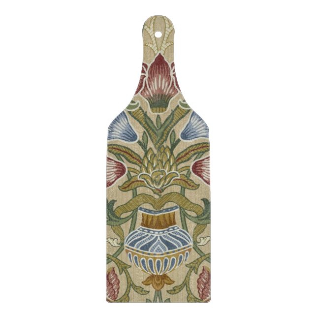 William Morris Brocade Floral Wallpaper Pattern Cutting Board (Front)