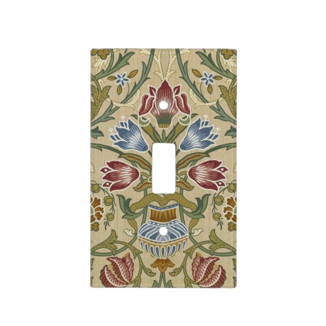 William Morris Brocade Floral Wallpaper Pattern Light Switch Cover (Front)