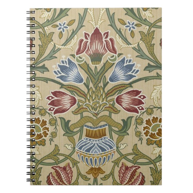 William Morris Brocade Floral Wallpaper Pattern Notebook (Front)