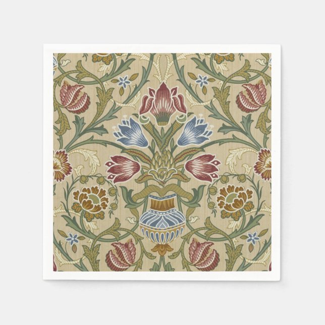 William Morris Brocade Floral Wallpaper Pattern Paper Napkins (Front)
