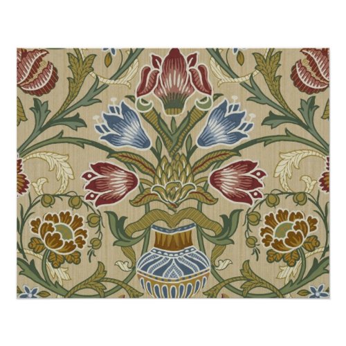 William Morris Brocade Floral Wallpaper Pattern Poster