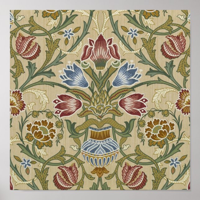 William Morris Brocade Floral Wallpaper Pattern Poster (Front)