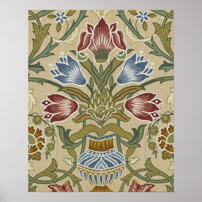 William Morris Brocade Floral Wallpaper Pattern Poster (Front)