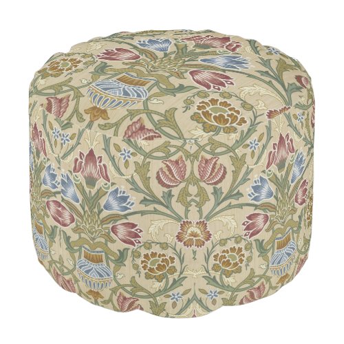 William Morris Brocade Floral Wallpaper Pattern Pouf