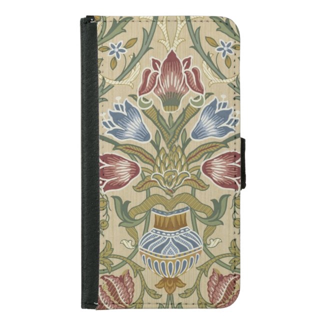 William Morris Brocade Floral Wallpaper Pattern Samsung Galaxy Wallet Case (Front)