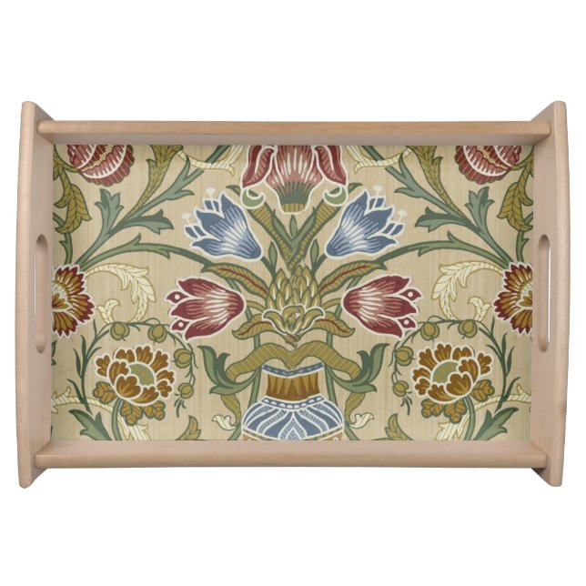 William Morris Brocade Floral Wallpaper Pattern Serving Tray (Front)
