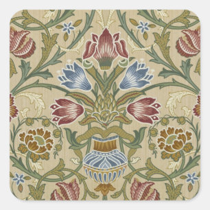 William Morris Brocade Floral Wallpaper Pattern Square Sticker