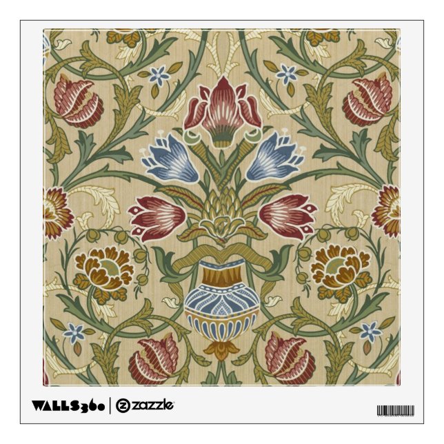 William Morris Brocade Floral Wallpaper Pattern Wall Sticker (Front)