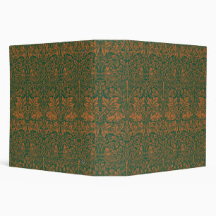 William Morris Brother Rabbit Amber Black Pattern 3 Ring Binder