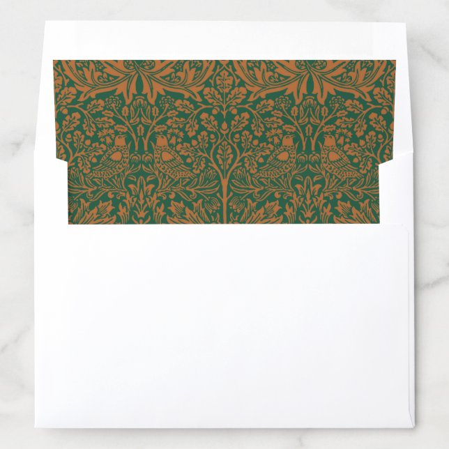 William Morris Brother Rabbit Amber Black Pattern Envelope Liner (In Envelope)