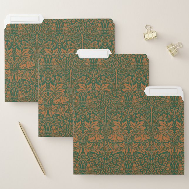 William Morris Brother Rabbit Amber Black Pattern File Folder (Set)
