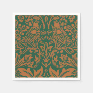 William Morris Brother Rabbit Amber Black Pattern Napkins
