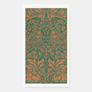 William Morris Brother Rabbit Amber Black Pattern Paper Guest Towels