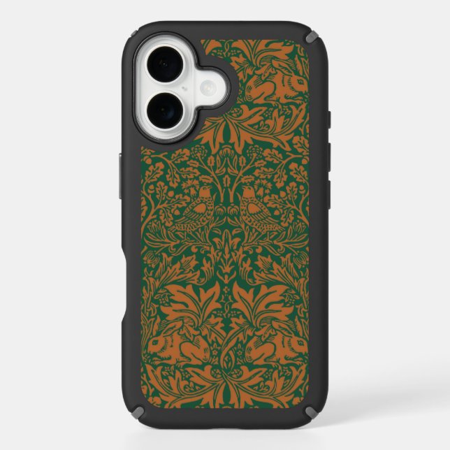 William Morris Brother Rabbit Amber Black Pattern Speck iPhone Case (Front)