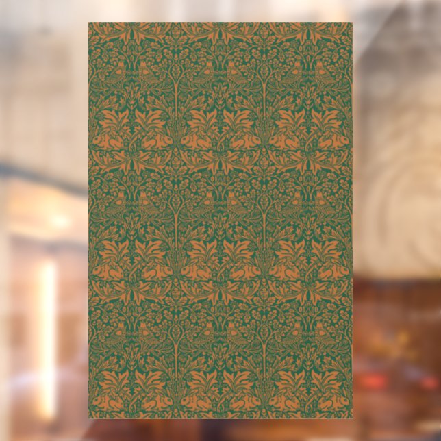 William Morris Brother Rabbit Amber Black Pattern Window Cling (Sheet 2)