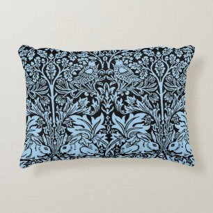 William Morris Brother Rabbit Light Blue Black Accent Pillow