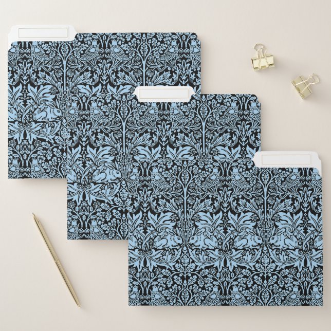William Morris Brother Rabbit Light Blue Black File Folder (Set)