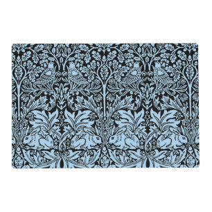 William Morris Brother Rabbit Light Blue Black Placemat