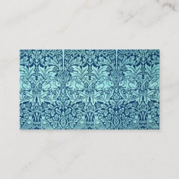William Morris Brother Rabbit Pattern In Blue Business Card by wmorrispatterns at Zazzle
