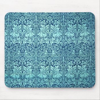 William Morris Brother Rabbit Pattern In Blue Mouse Pad by wmorrispatterns at Zazzle
