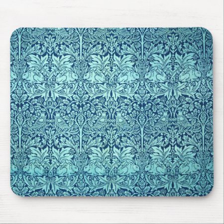 William Morris Brother Rabbit Pattern In Blue Mouse Pad