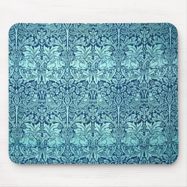 William Morris Brother Rabbit Pattern in Blue Mouse Pad (Front)