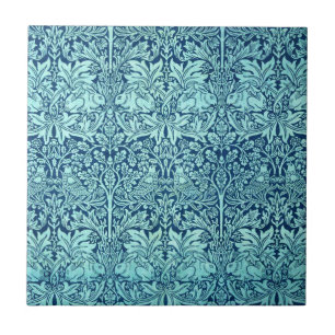 William Morris Brother Rabbit Pattern in Blue Tile