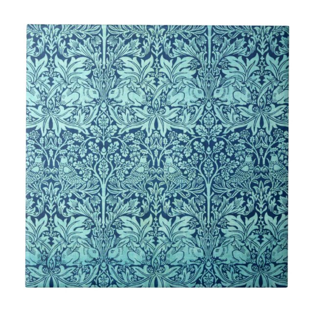 William Morris Brother Rabbit Pattern in Blue Tile (Front)