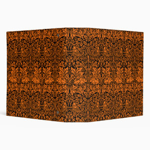 William Morris Brother Rabbit Rust Black Pattern 3 Ring Binder