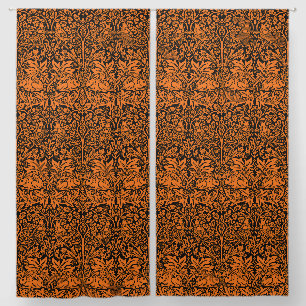 William Morris Brother Rabbit Rust Black Pattern Blackout Curtains