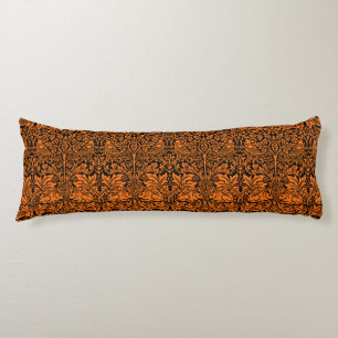 William Morris Brother Rabbit Rust Black Pattern Body Pillow