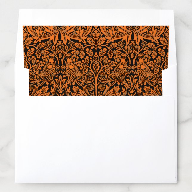 William Morris Brother Rabbit Rust Black Pattern Envelope Liner (In Envelope)