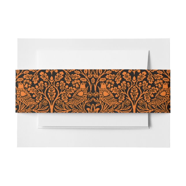 William Morris Brother Rabbit Rust Black Pattern Invitation Belly Band (Front Example)