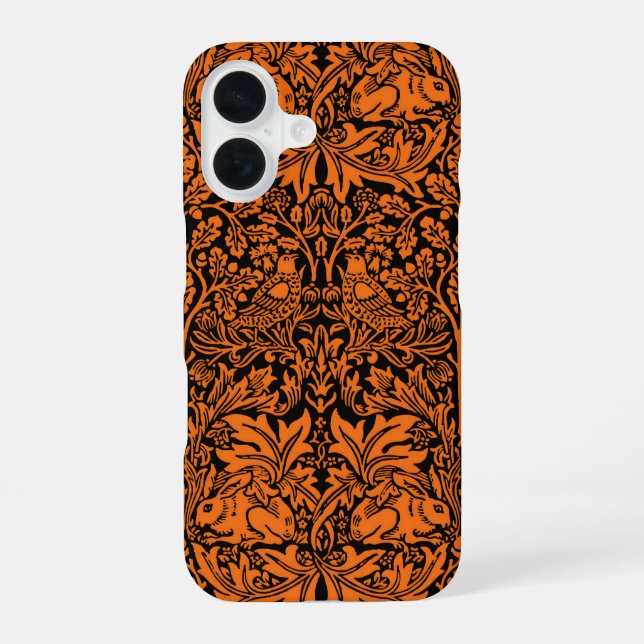 William Morris Brother Rabbit Rust Black Pattern Iphone Case (Back)